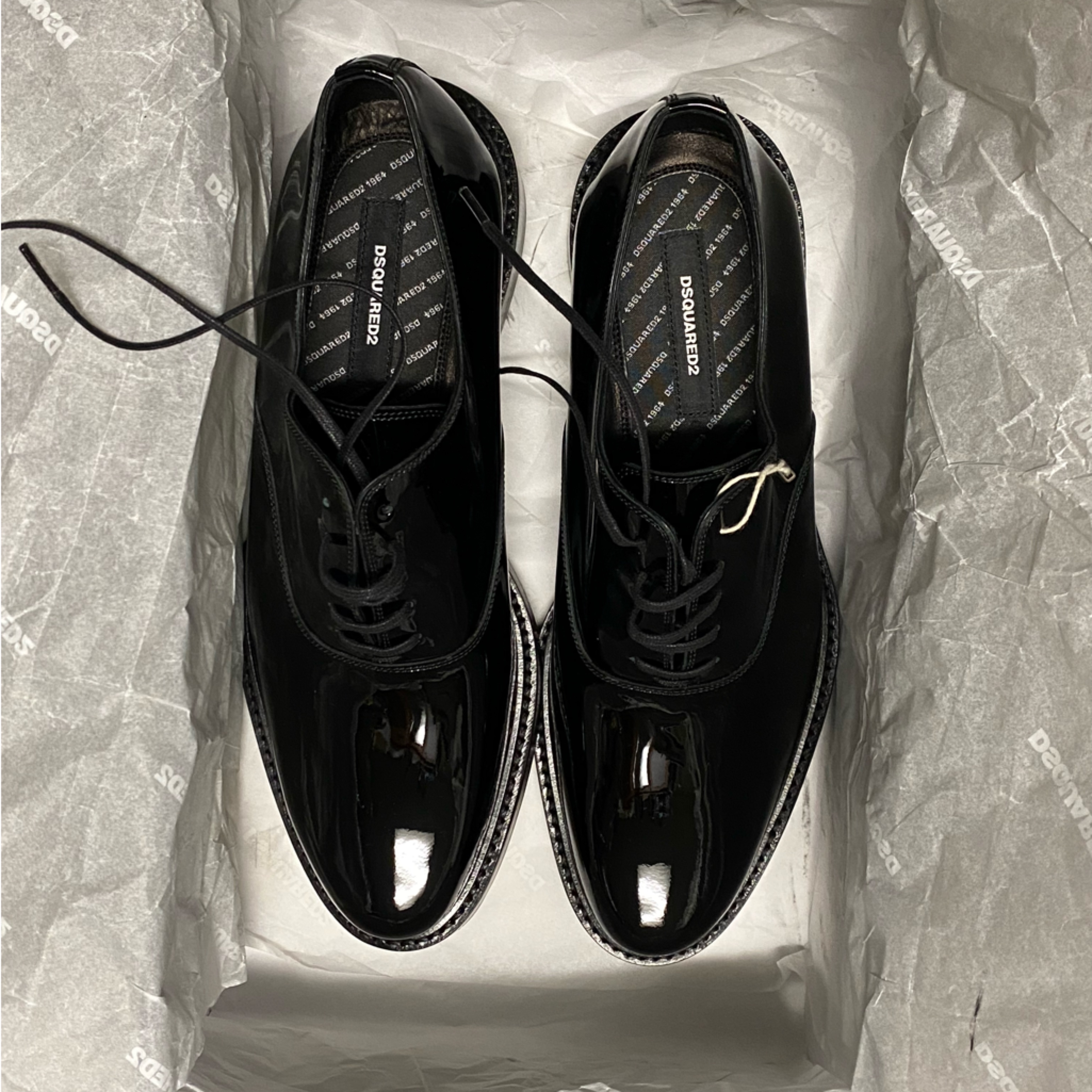 Dsquared2 Men's Glossy Black Oxfords